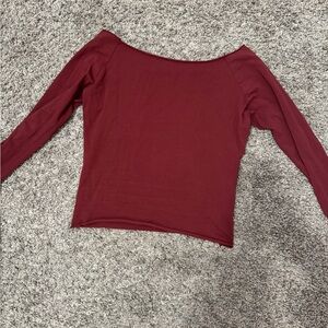 Brandy Melville Burgundy Off-Shoulder Top